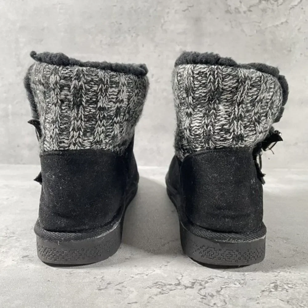 MUK LUKS WOMEN'S ALYX BOOTS Size 6‎ MID-CALF PULL ON FASHION BLACK SUEDE